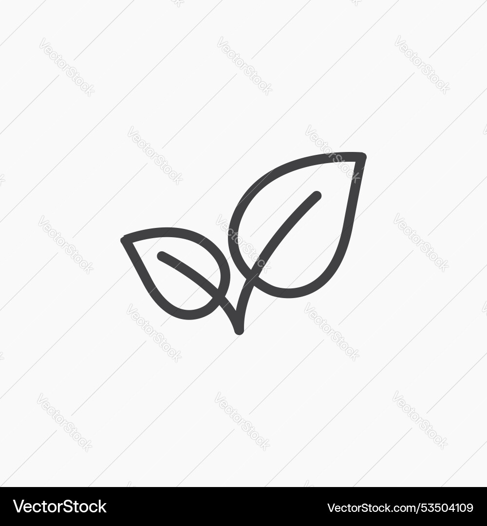 Leafline in thin line black color flat simple Vector Image