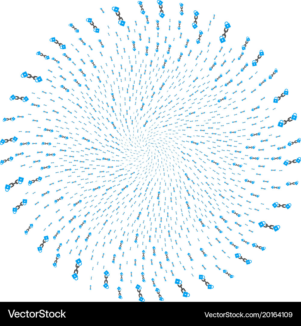 Lock blockchain cycle circle vector image