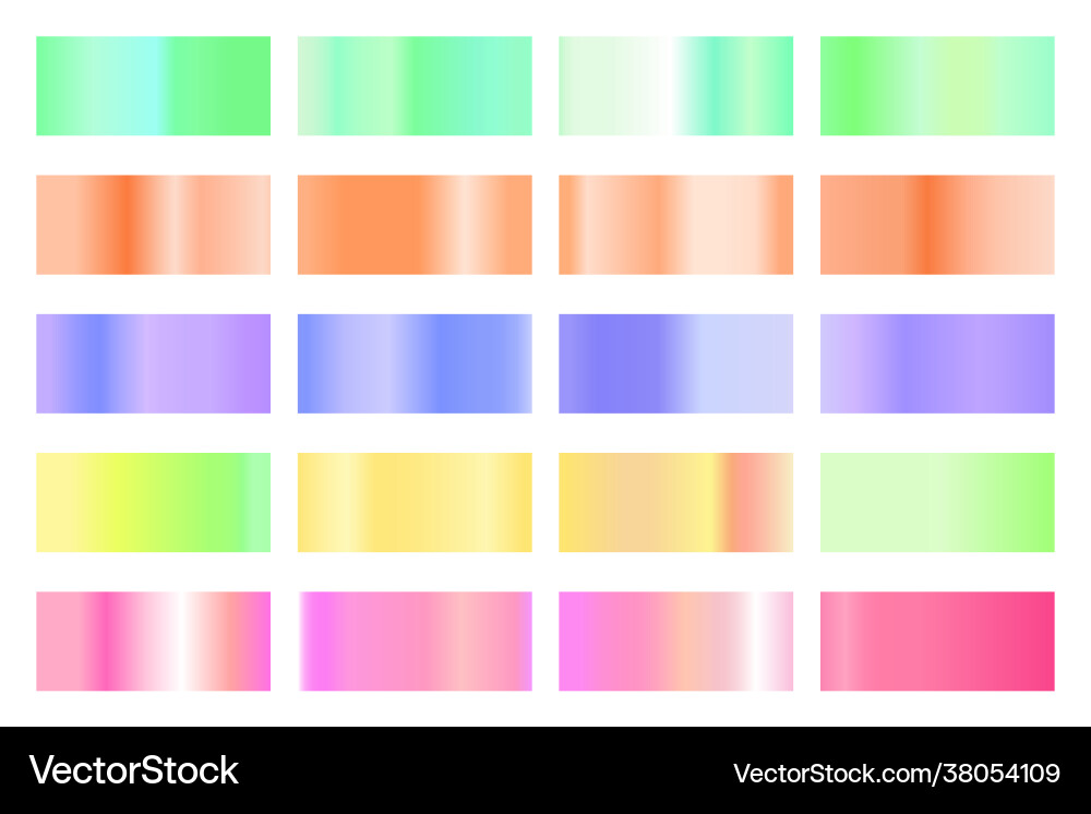 Metallic gradient collection with shiny colorful Metallic gradient collection with shiny colorful Vector Image