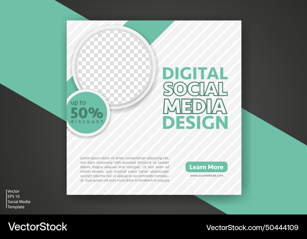 Moderne Social Media Vorlage Rabatt promo Moderne Social Media Vorlage Rabatt promo vektorbild