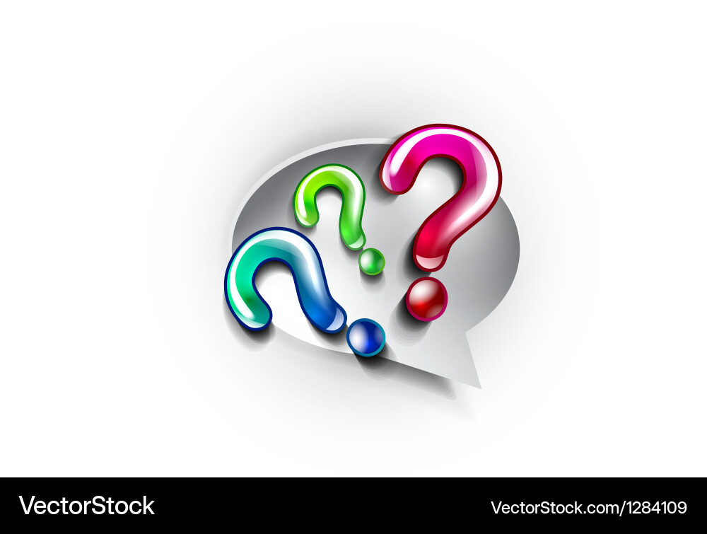 Paper speech bubble and question marks vector image
