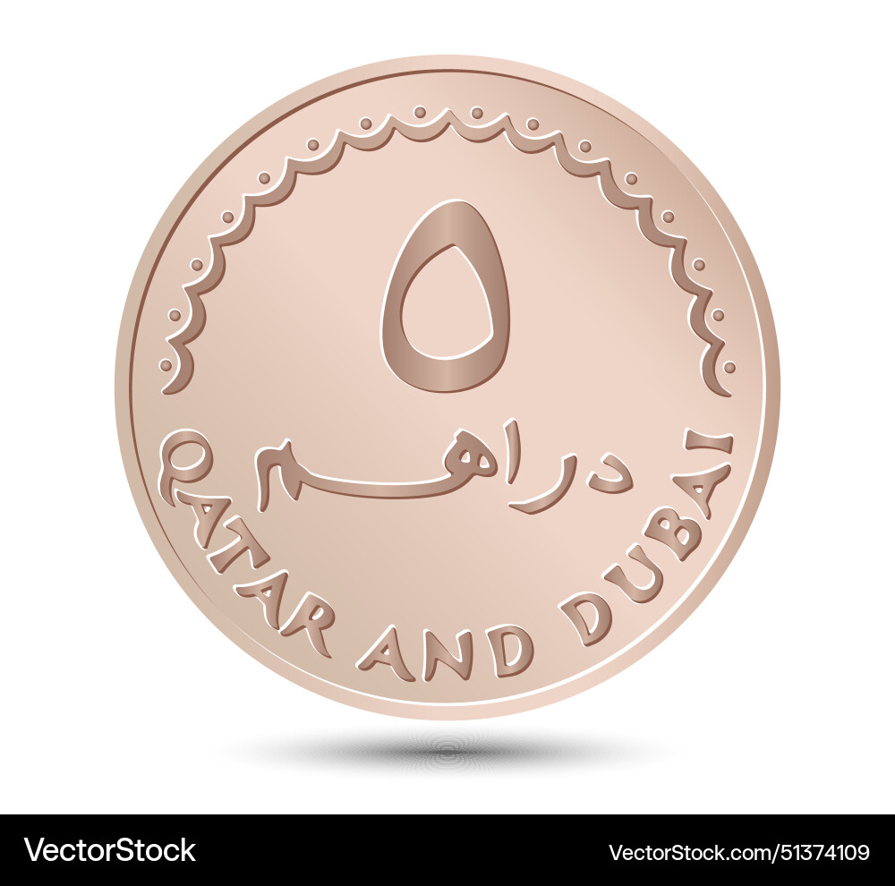 qatar-dubai-dirhams-coin-royalty-free-vector-image