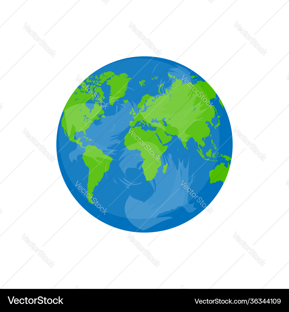 Realistic planet world object on white background Realistic planet world object on white background vector image
