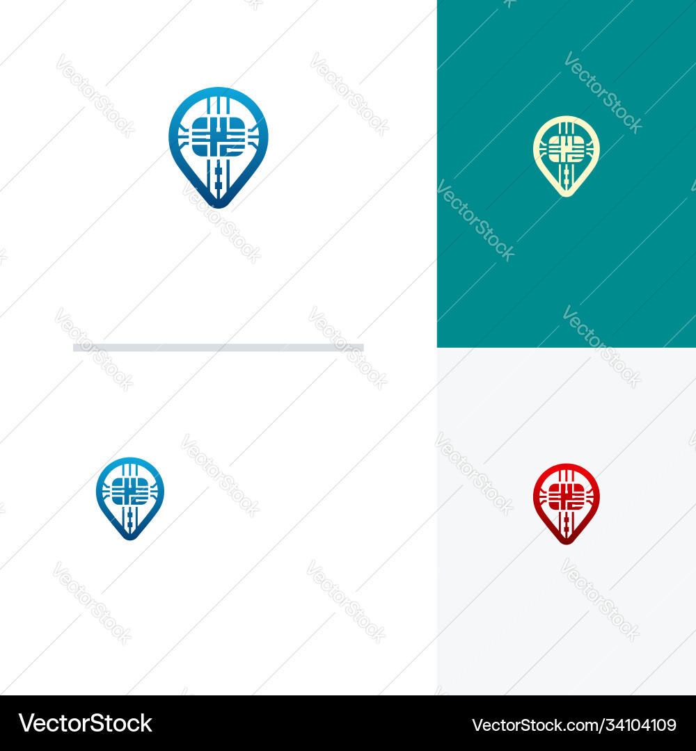 Secure point logo designs concept protect place Secure point logo designs concept protect place vector image
