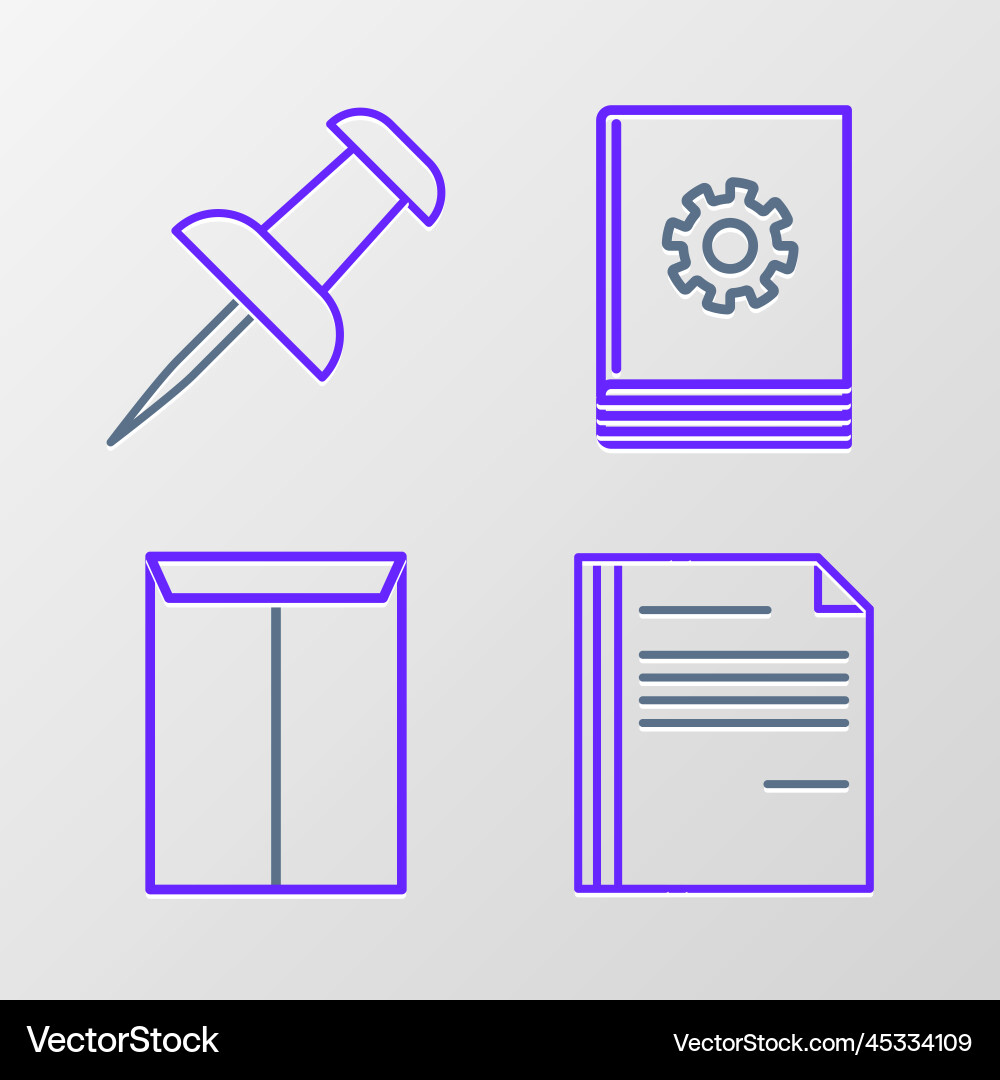 Set line file document envelope user manual Set line file document envelope user manual Vector Image