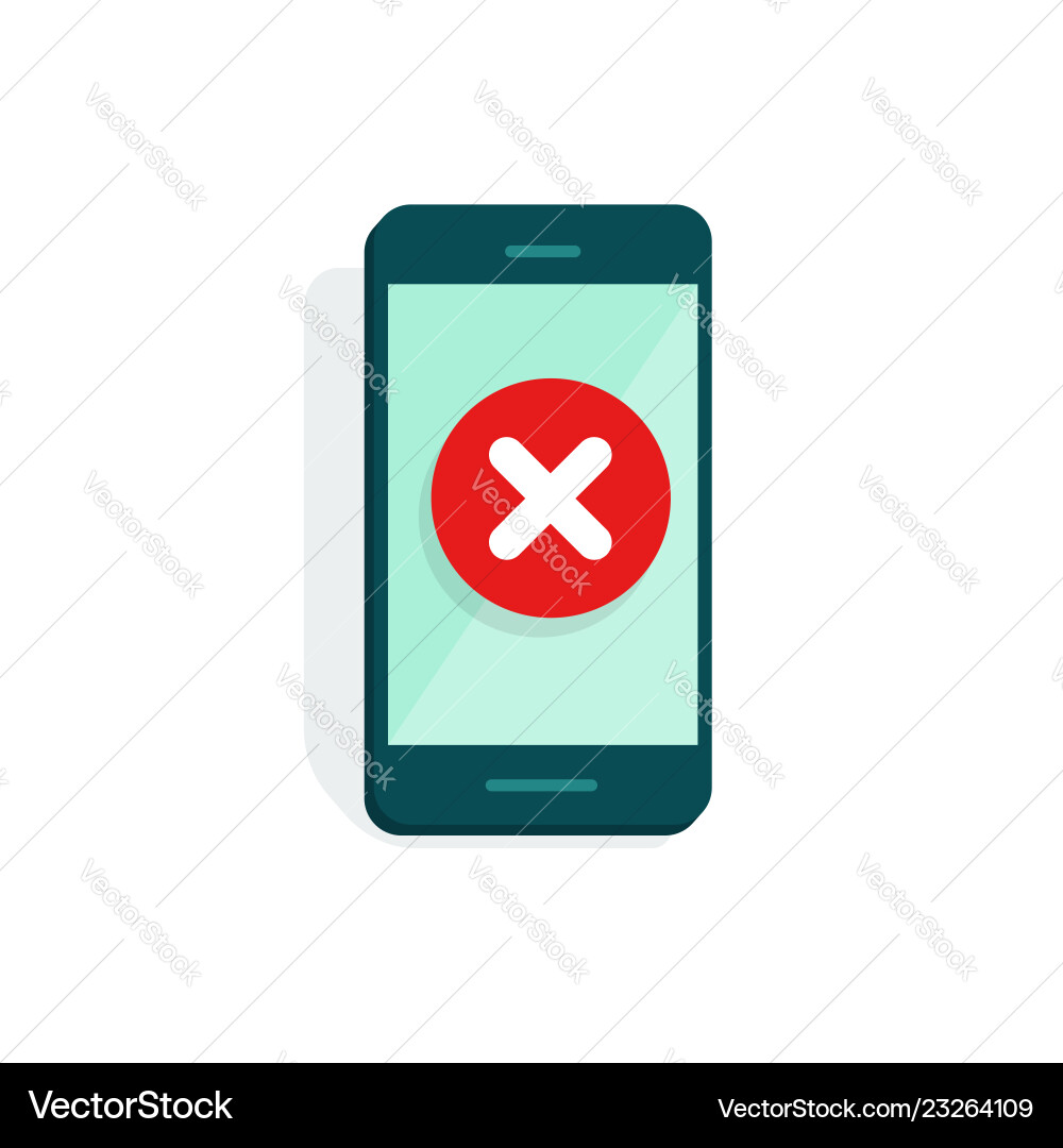 Smartphone with error alert Smartphone with error alert vector image