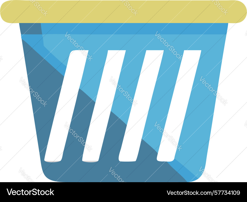 Stylized trash can icon with vertical lines for vector image