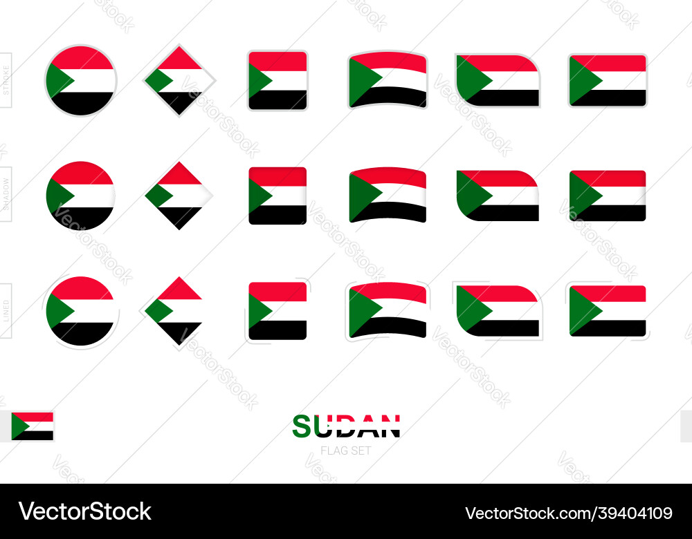 Sudan-Flagge stellt einfache Flaggen von mit drei Vektorbild