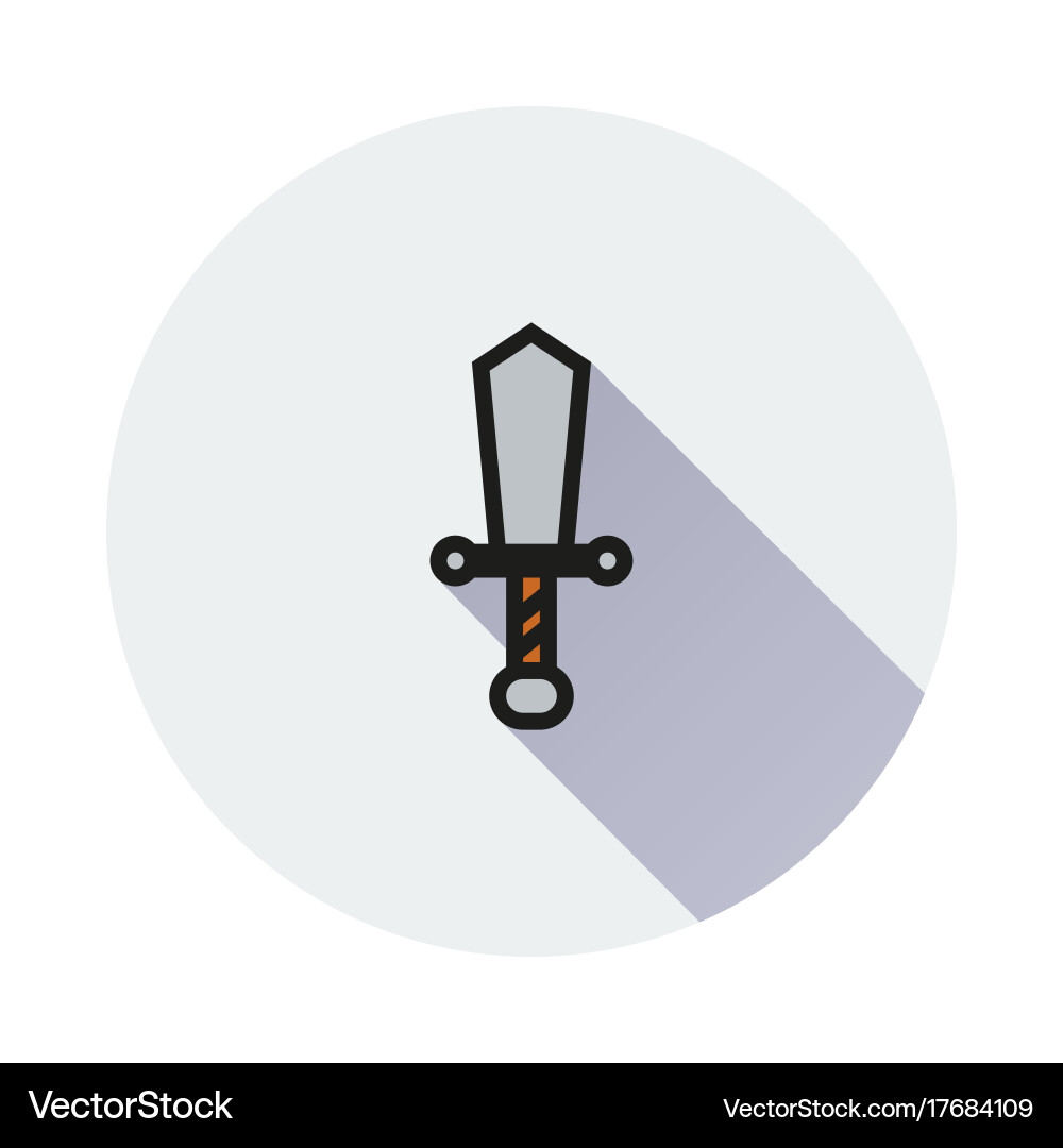 Sword icon on round background Vector Image