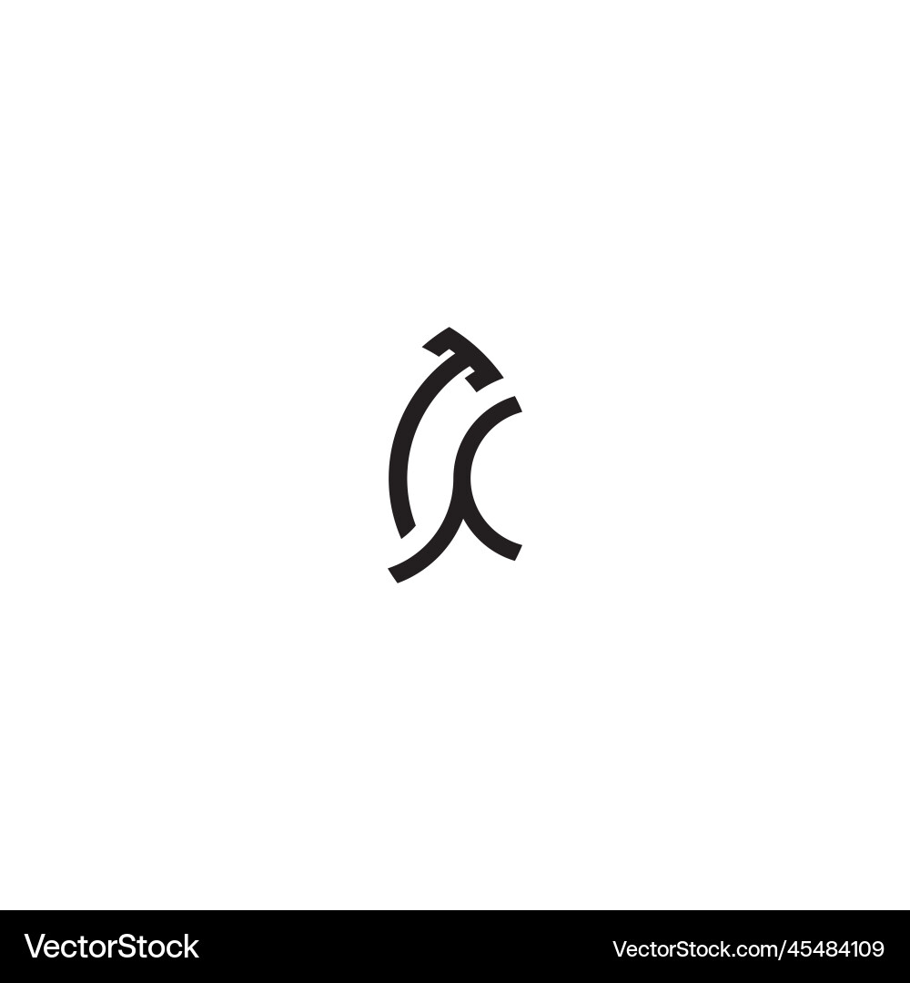 Tf leaf shape line initial concept with high Tf leaf shape line initial concept with high Vector Image
