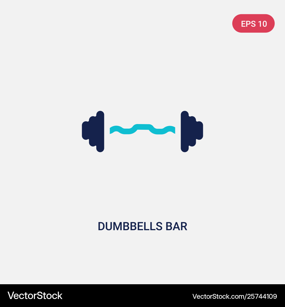 Two color dumbbells bar icon from gym and fitness Two color dumbbells bar icon from gym and fitness Vector Image