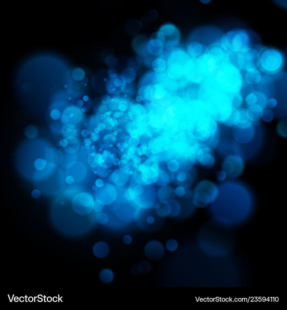 Abstract defocused circular blue bokeh on dark Abstract defocused circular blue bokeh on dark vector image