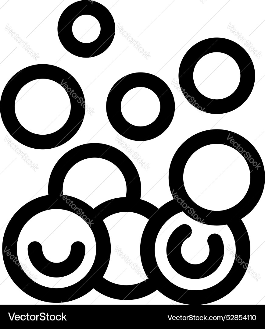 Abstract icon of bubbles floating forming a group Vector Image