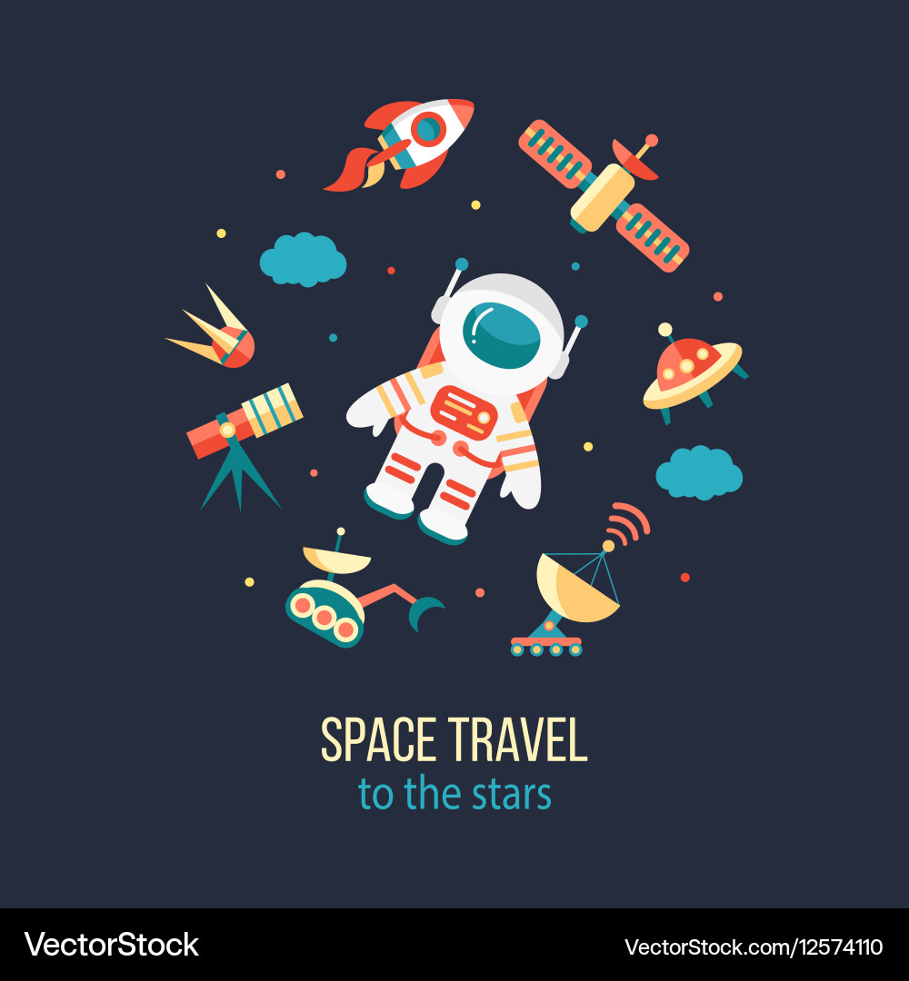 Astronaut in outer space Royalty Free Vector Image