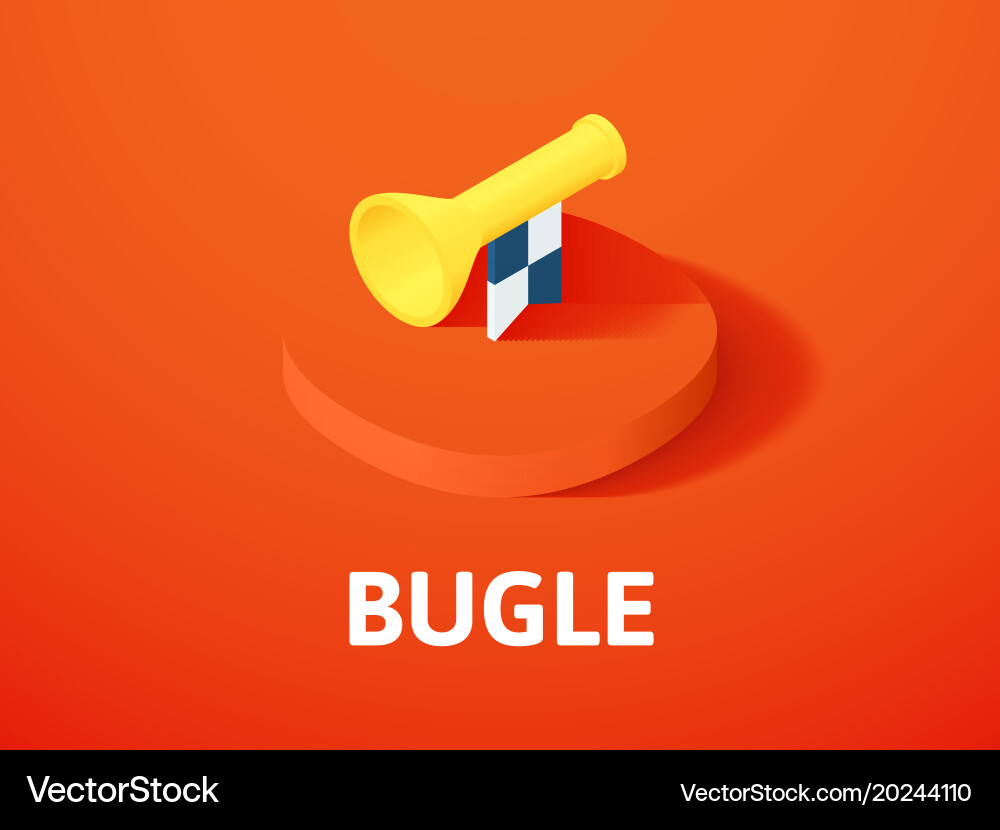 Bugle isometric icon isolated on color background vector image