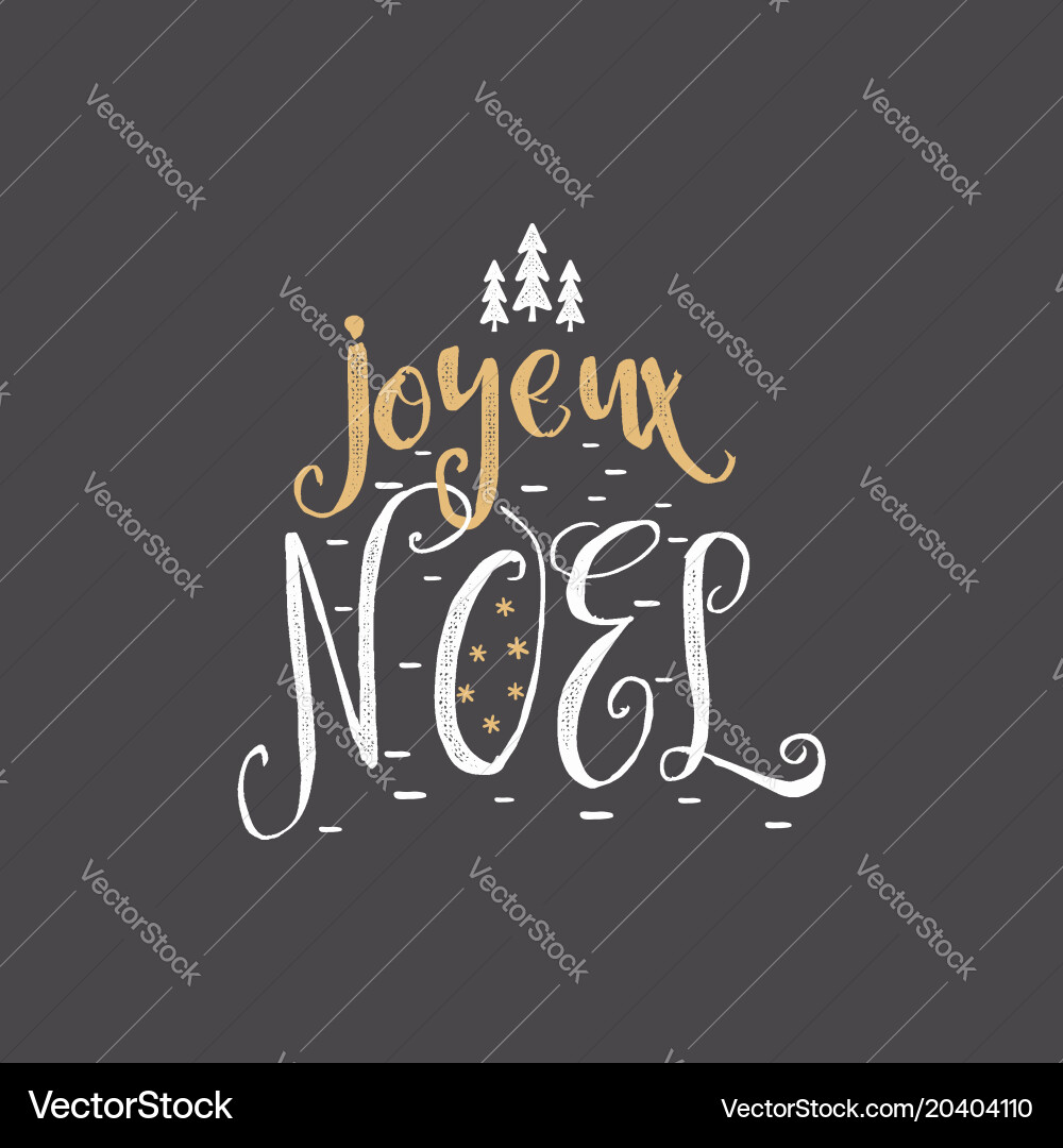 Christmas in french greeting joyeux noel Vector Image