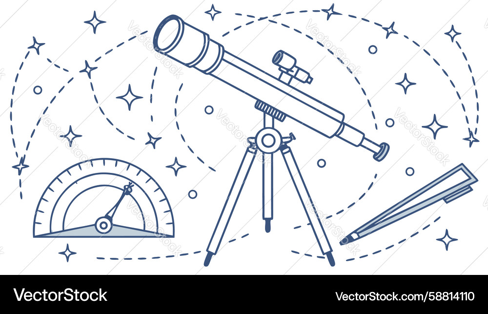 Comprehensive astronomy navigation tools set Vector Image