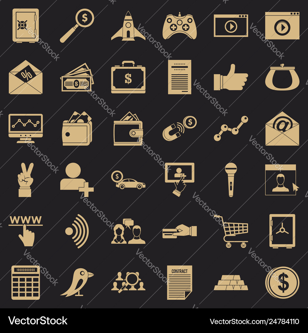 Digital development icons set simple style Digital development icons set simple style vector image