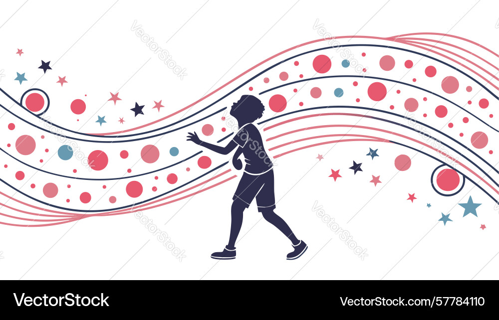 Dynamic figure with swirling energy path design Vector Image
