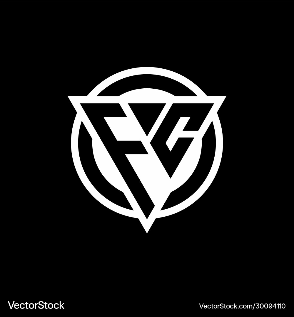 Fc logo with negative space triangle shape Vector Image