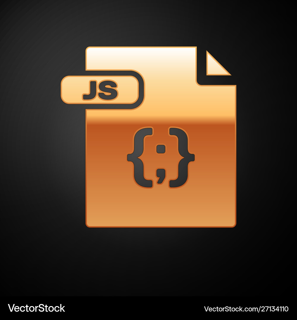 Gold js file document download button icon Gold js file document download button icon vector image