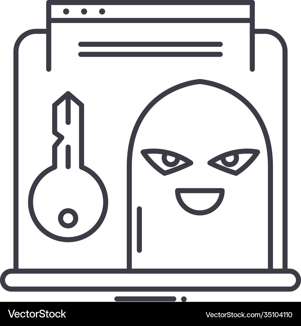 Hacker concept icon linear isolated Hacker concept icon linear isolated vector image