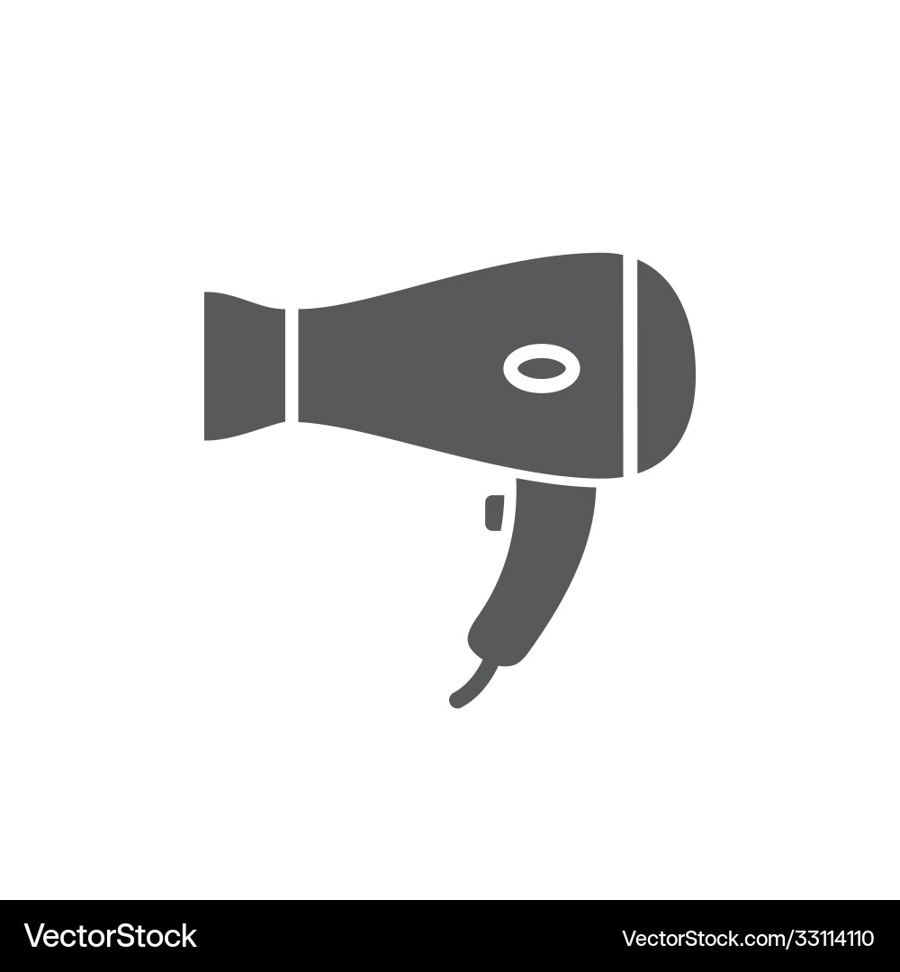 Hair dryer icon on white background Hair dryer icon on white background vector image