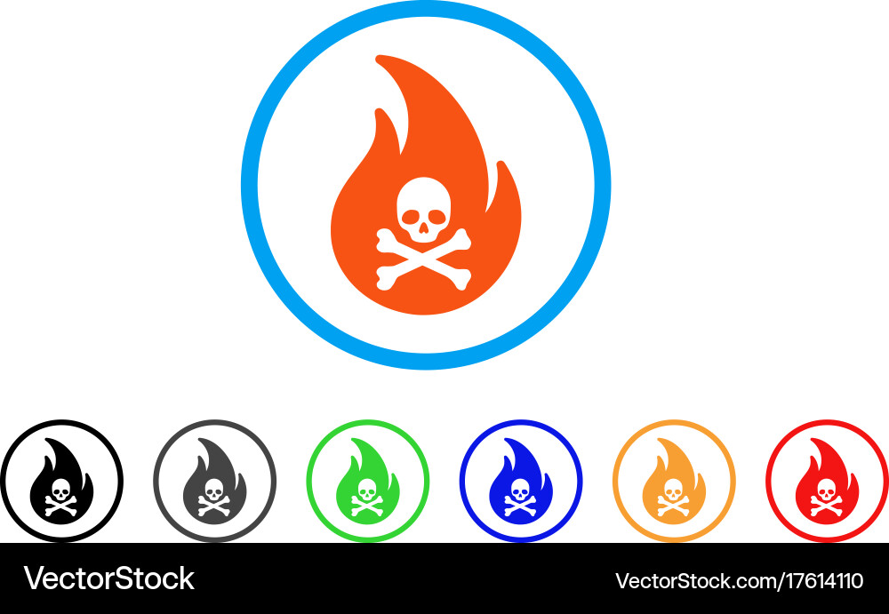 Hell fire rounded icon Royalty Free Vector Image