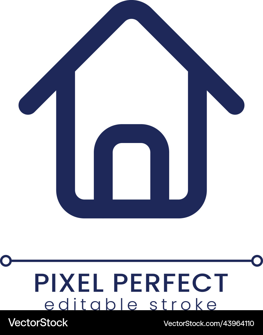 Home page pixel perfect linear ui icon Vector Image