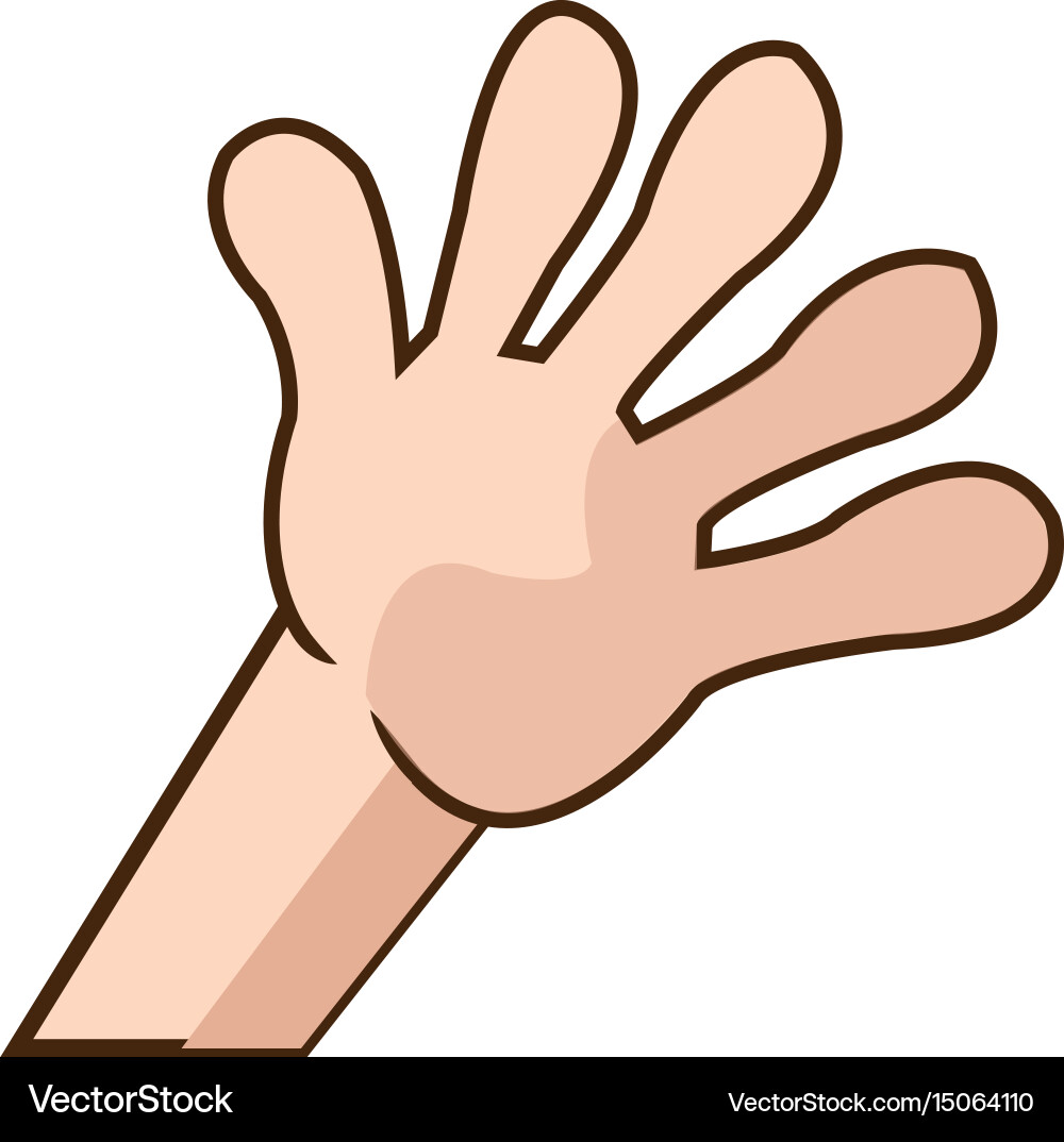 Kid hand showing a five count image Vector Image