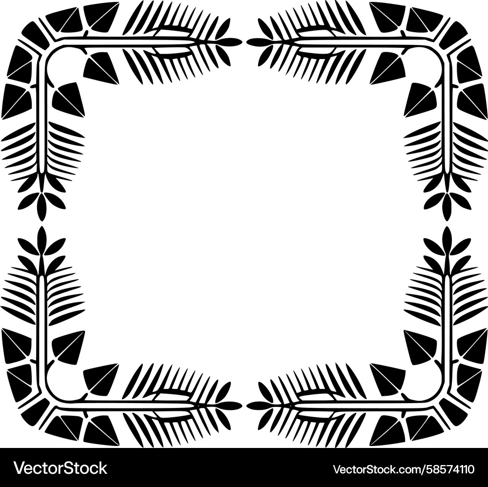 Leaf Frame Border Pattern Vector Image