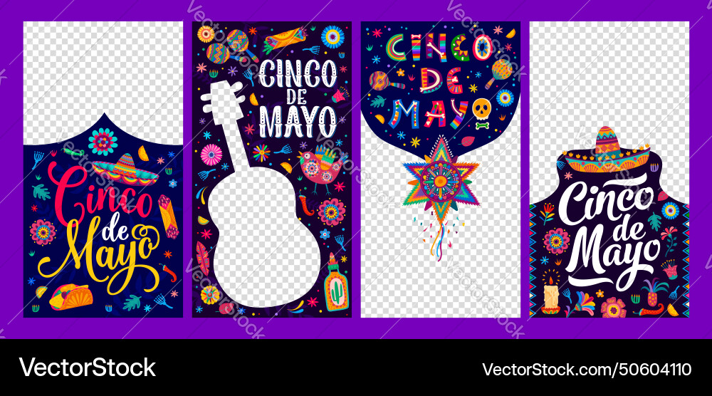 Mexican cinco de mayo holiday social media vector image