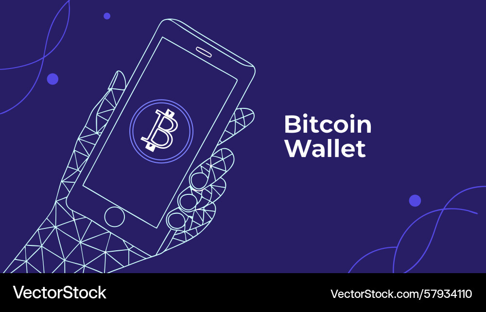 Mobile bitcoin wallet app Vector Image