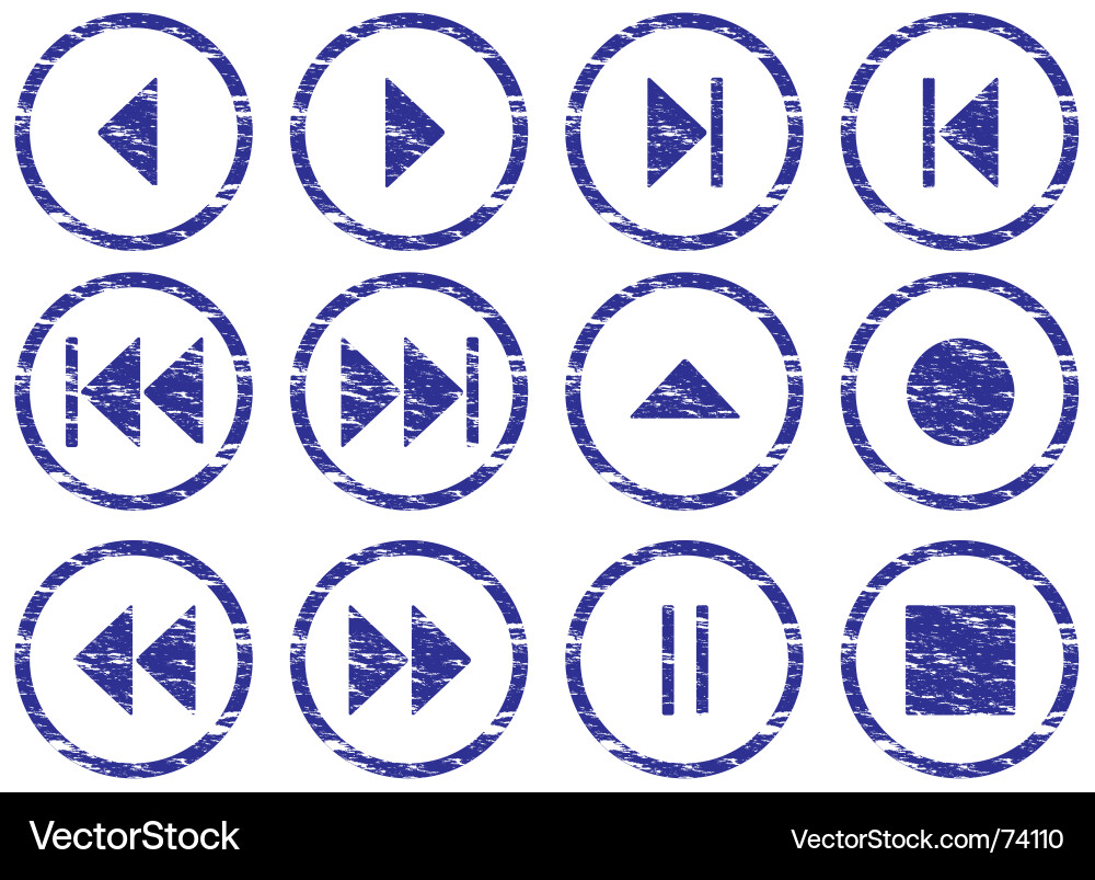 Multimedia navigation buttons vector image