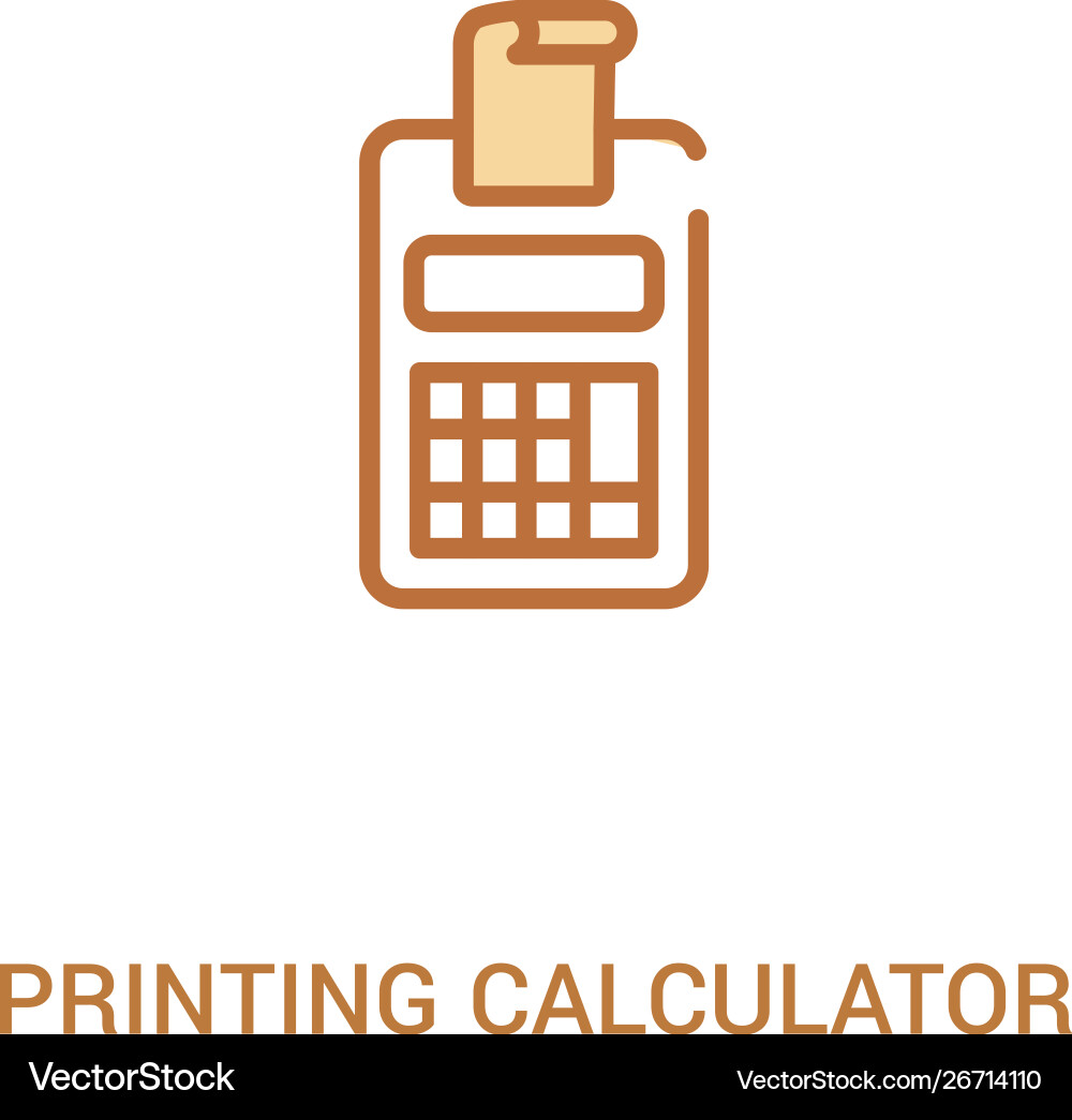 Printing calculator concept 2 colored icon simple Printing calculator concept 2 colored icon simple vector image