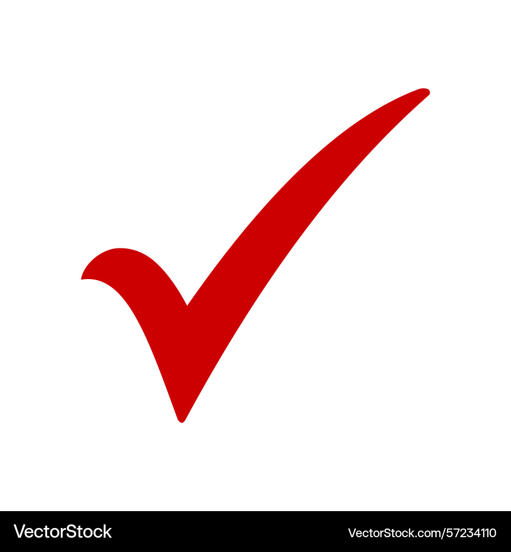 Red check mark icon tick symbol in color Red check mark icon tick symbol in color vector image