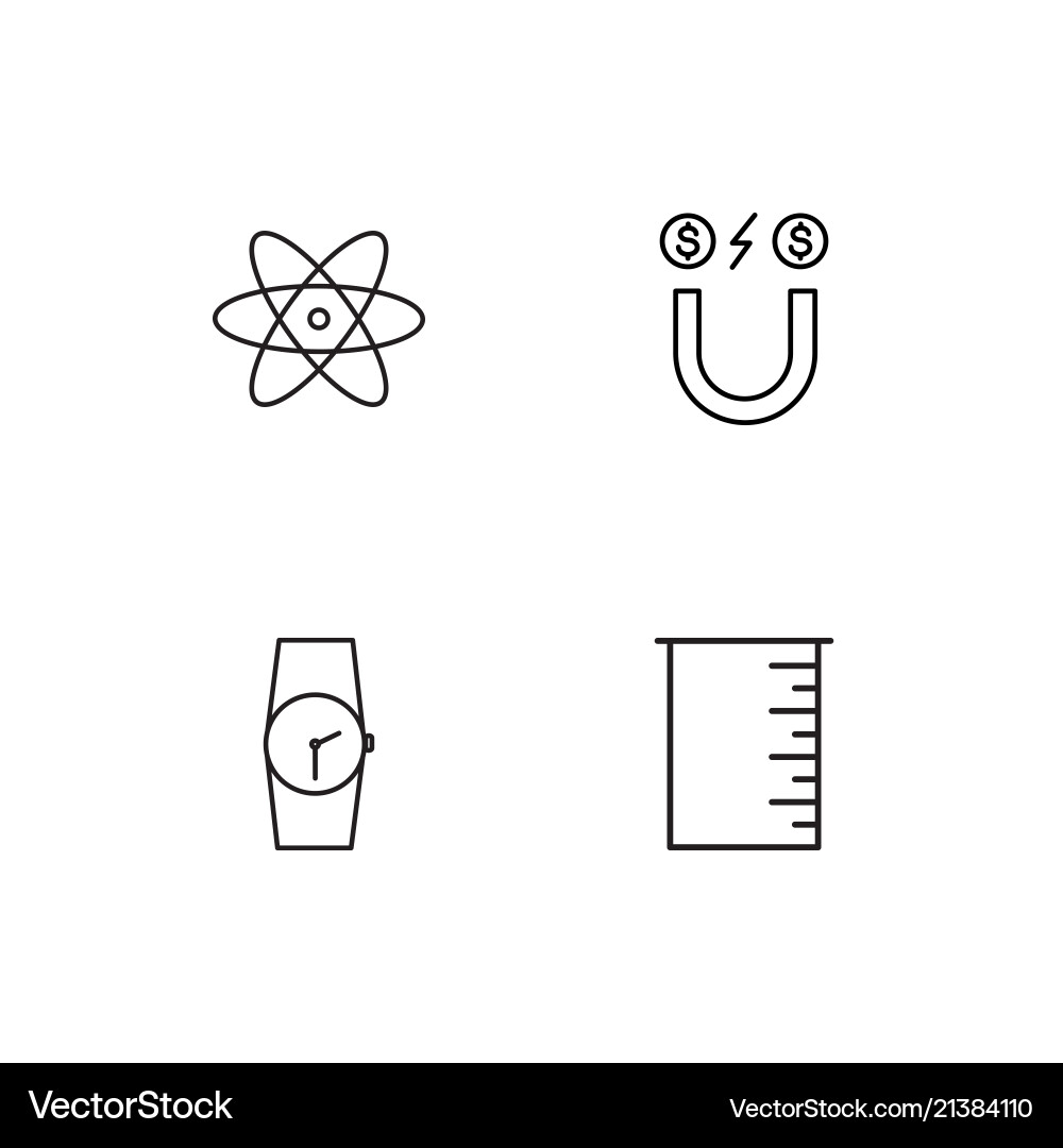Science linear icons set simple outline Vector Image