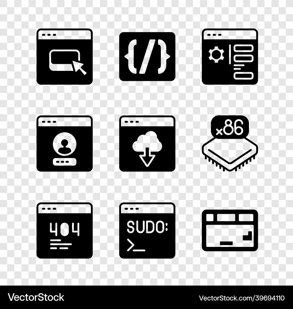 Set browser files programming language syntax Set browser files programming language syntax vector image