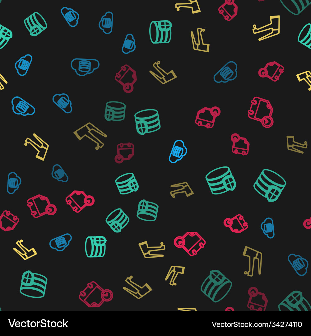 Set line cloud database protection Set line cloud database protection vector image