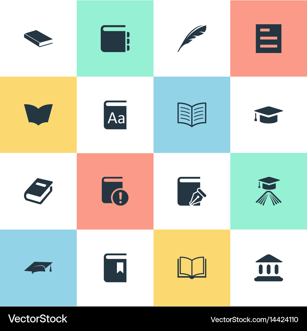 Set of simple reading icons vector image