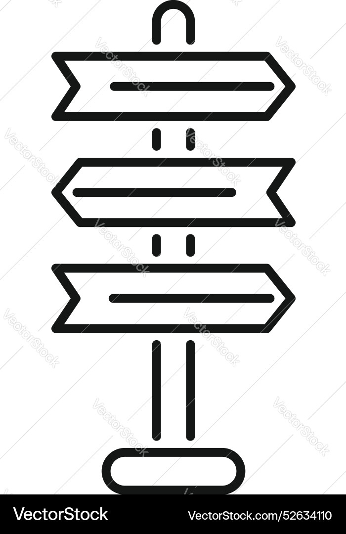 Signpost with three arrows pointing in different Signpost with three arrows pointing in different vector image