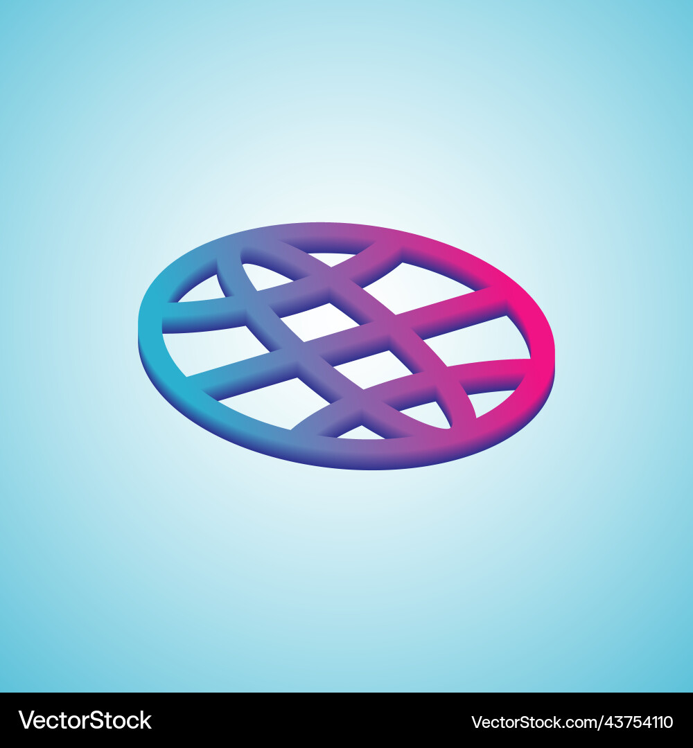 Simple gradient globe icon linearoutline colorful Simple gradient globe icon linearoutline colorful Vector Image