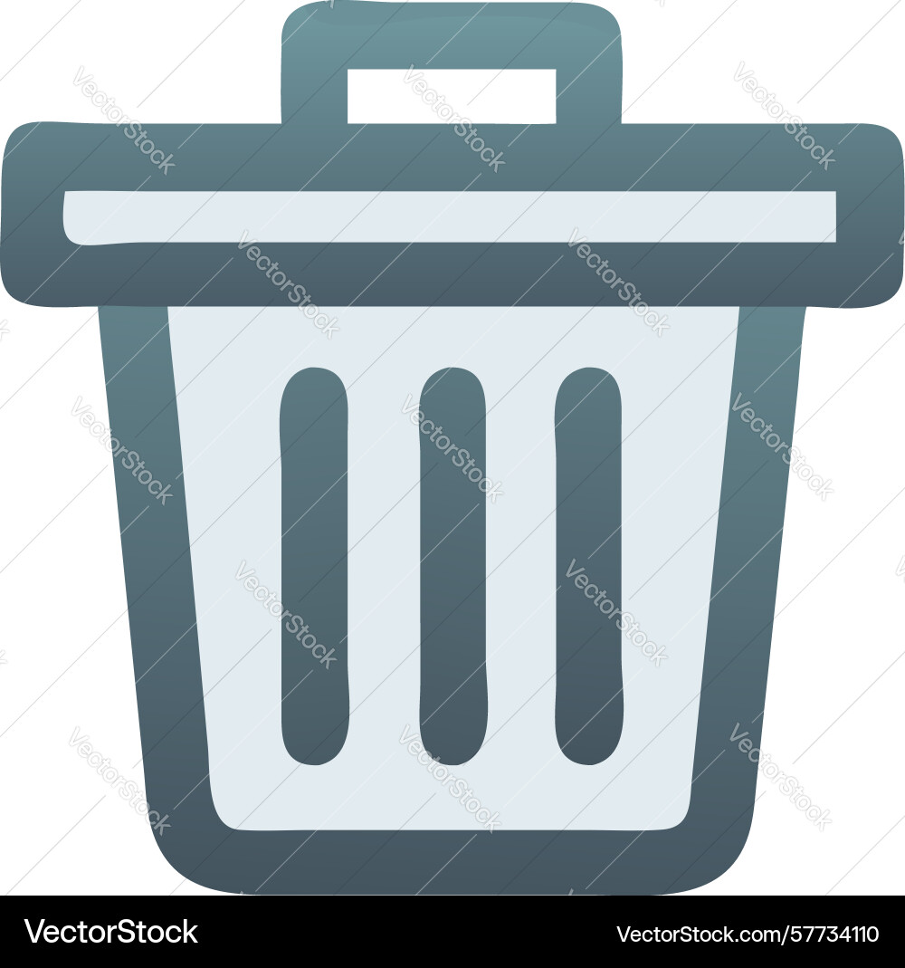 Solid trash can icon symbolizing deletion vector image
