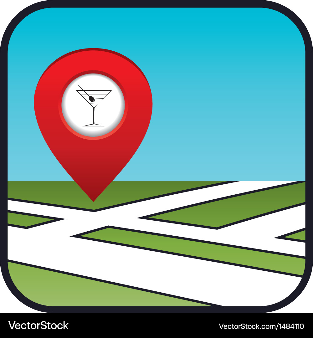 Street map icon with the pointer bar Vector Image