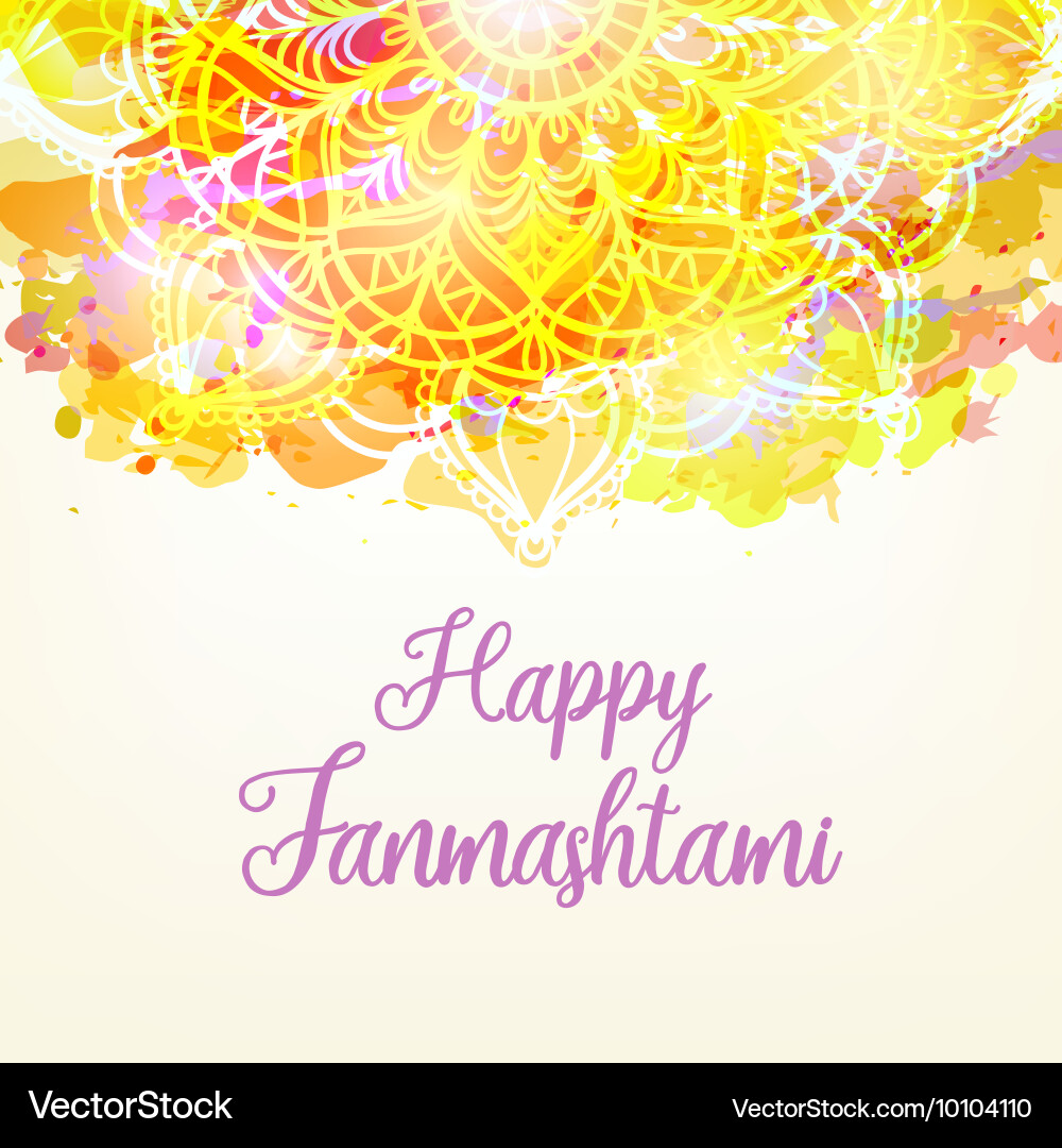 Watercolor card with mandal Vector Image