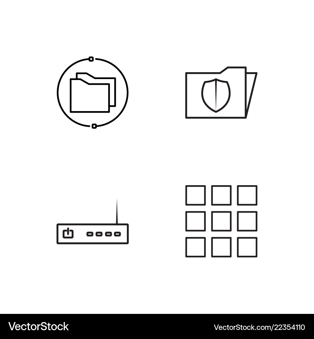 Web simple outlined icons set Vector Image
