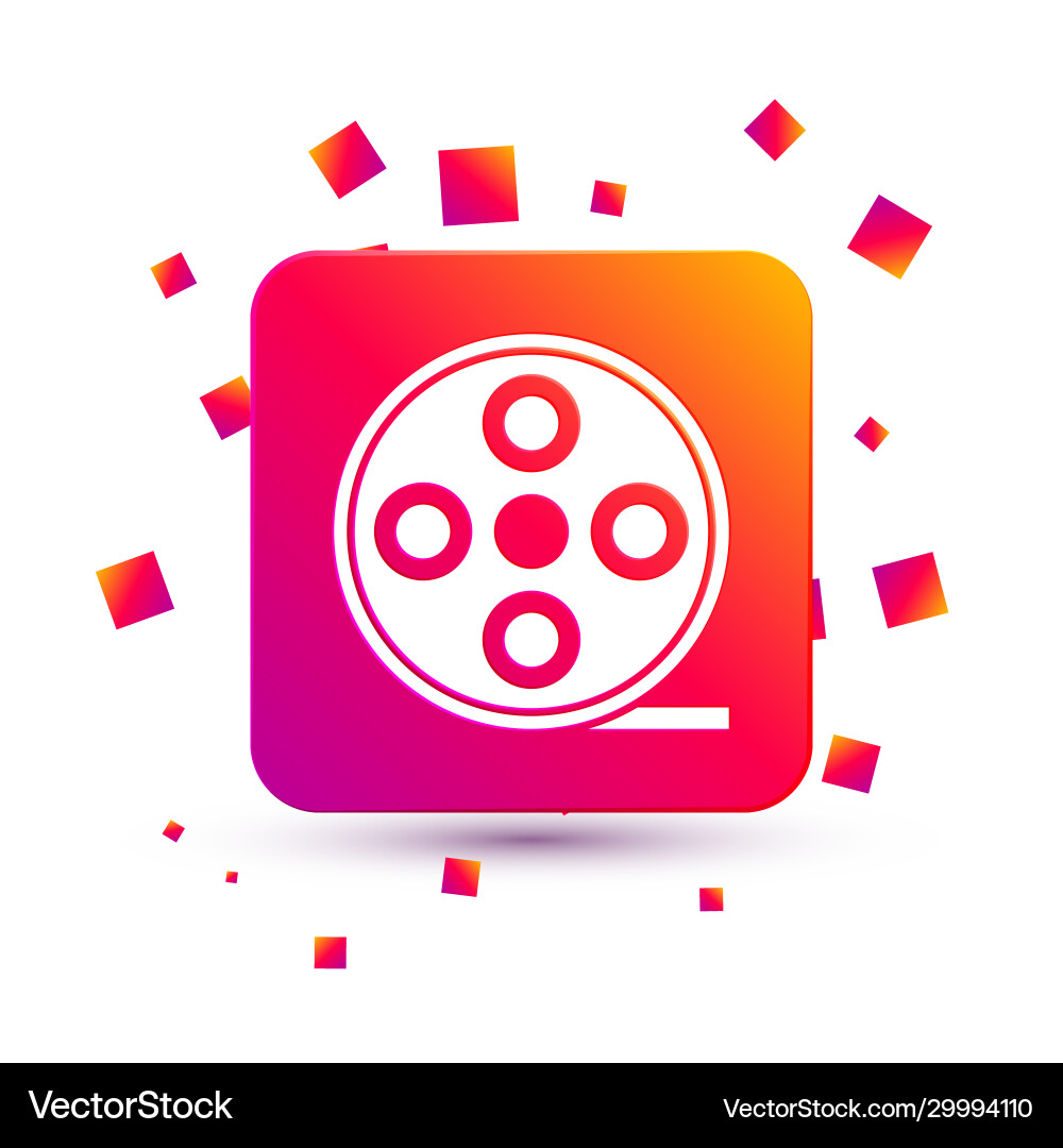 White film reel icon isolated on background White film reel icon isolated on background vector image