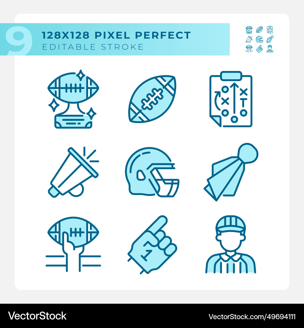 Amerikanische Fußball Spiel hellblau Icons Amerikanische Fußball Spiel hellblau Icons vektorbild