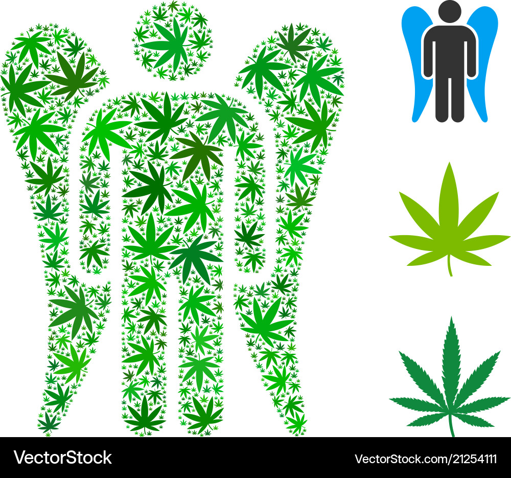 Cannabis Angel Mosaic Vector Image