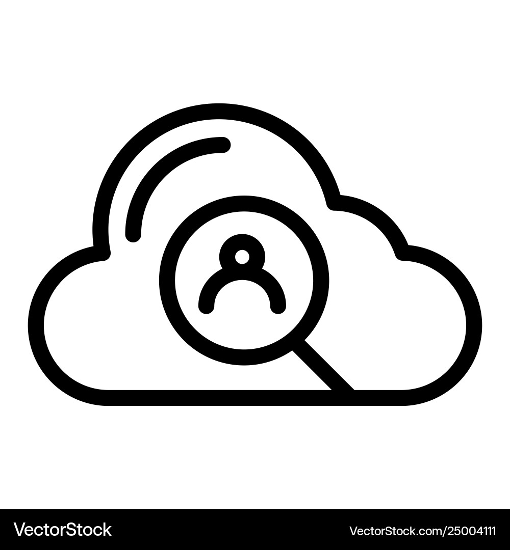 Cloud searching line icon user search in Cloud searching line icon user search in Vector Image